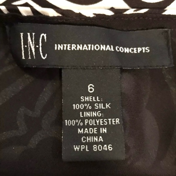 INC Halter Top 100% Silk, Brown Cream Floral Tropical - Picture 8 of 8